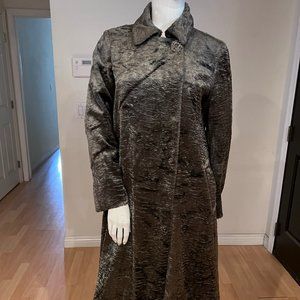 90'S ANNA MOLINARI TEXTURED EMBELLISHED MID LENGTH COAT SIZE 42 IT / 6 US